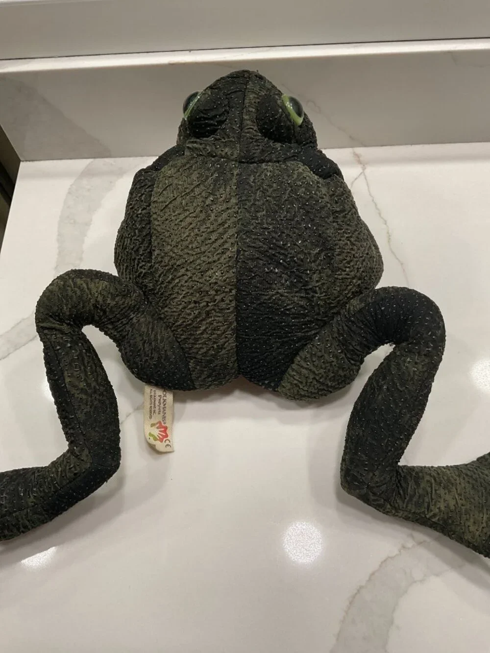 Folkmanis Frog Puppet Plush Toad Full Body Hand Puppet Bumpy Green Creative Play